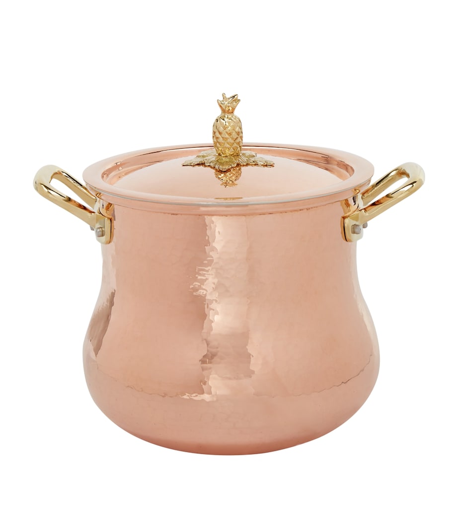 Ruffoni Historia hammered copper belly-shaped stock pot 20cm, imported from the UK