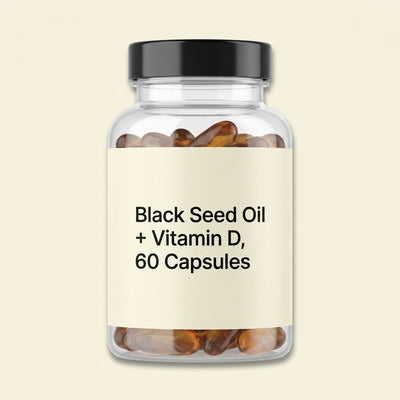 Holland & Barrett Holland & Barrett Black Seed Oil + Vit D 60 Capsules- Buy online at McGrocer