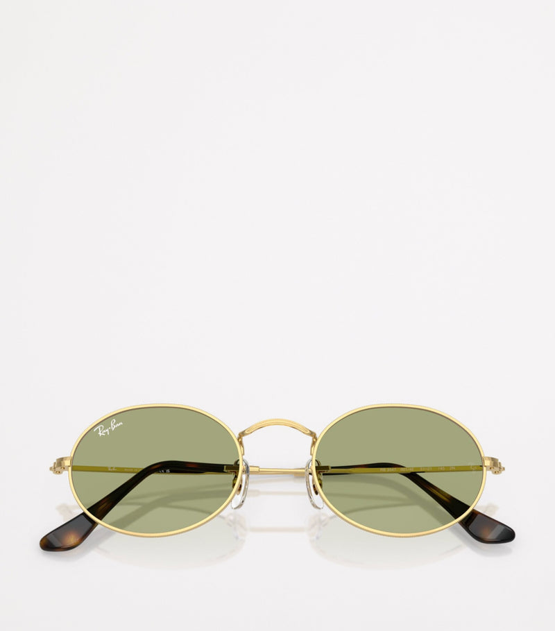 Ray-Ban RB3547 oval metal sunglasses rose gold - British product