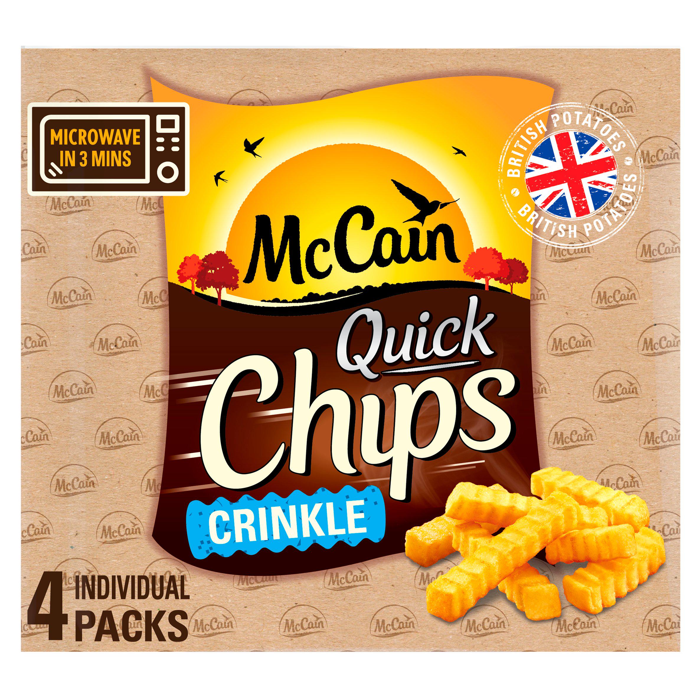 McCain Quick Chips, Crinkle Cut 4x100g GOODS Sainsburys   