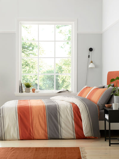 Next Fusion Orange Betley Duvet Cover and Pillowcase Set - Single- Buy online at McGrocer