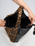 Luella Grey Brown Pandora Suede Hobo Bag