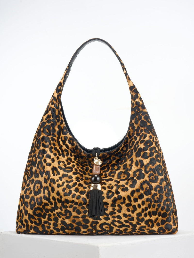 Luella Grey Brown Pandora Suede Hobo Bag