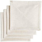 M&S Collection Set of 4 Cotton Rich Napkins with Linen One Size Natural   4 per pack GOODS M&S   