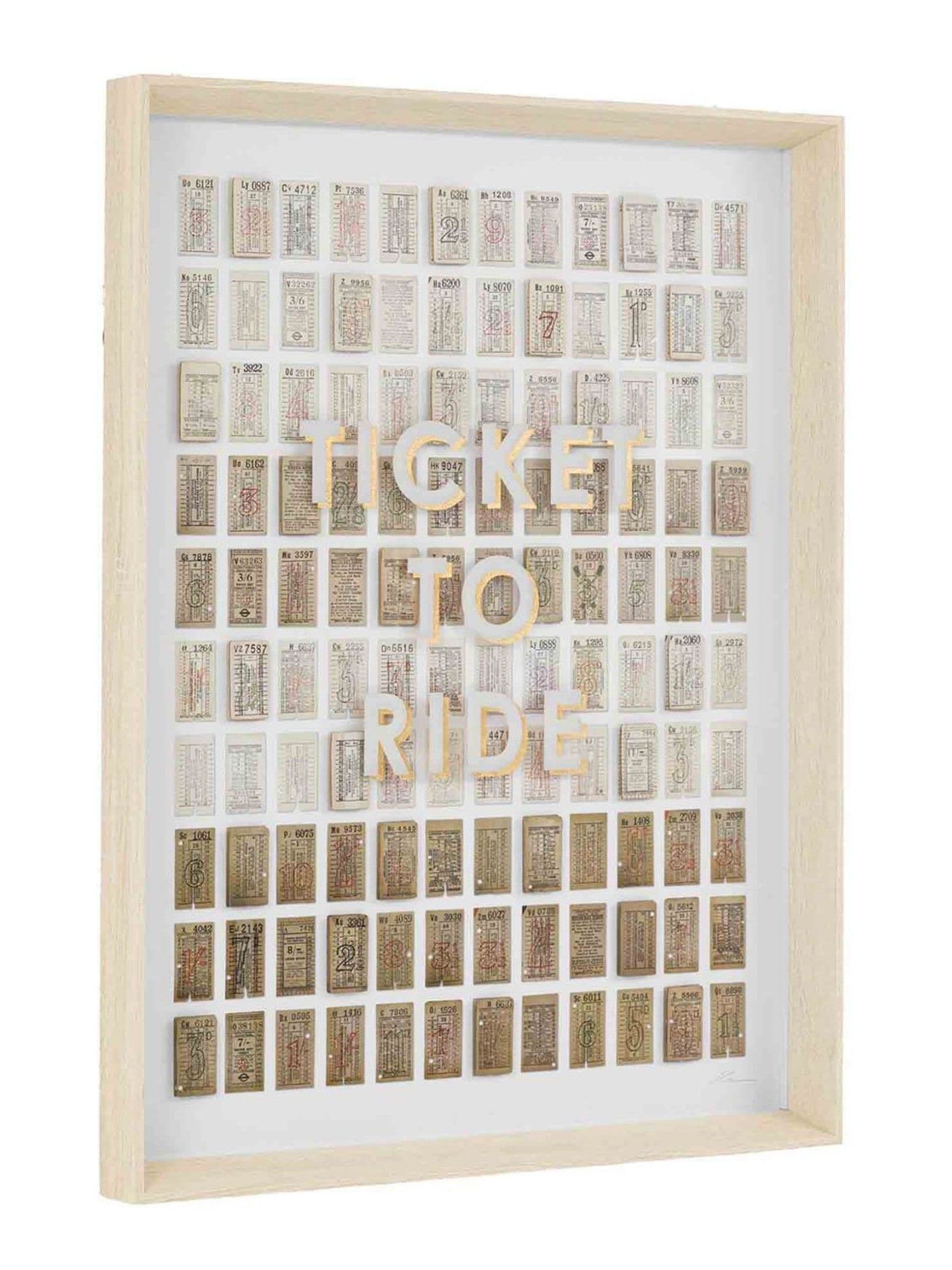 Gallery Home beige ticket to roam framed art, imported from the UK