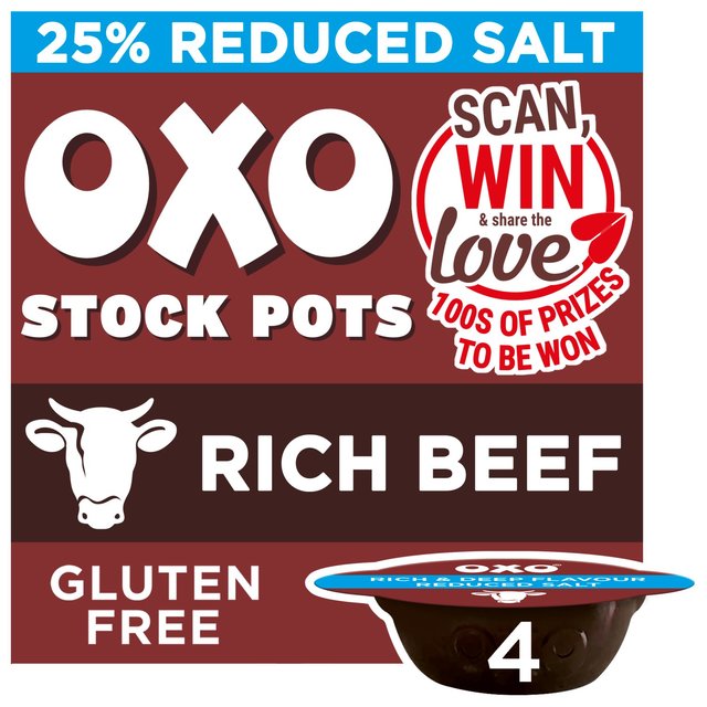 Oxo Stock Pots Reduced Salt Beef   4 x 20g