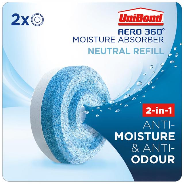 Unibond AERO 360 degree Moisture Absorber Neutral Refill Tab   2 per pack