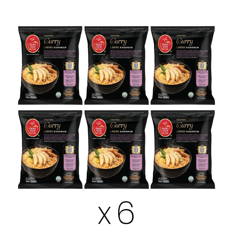 Prima Taste Singapore curry instant noodle bundle of 6, UK version