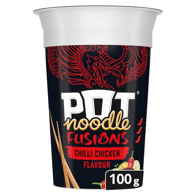 Pot Noodle Fusions Chilli Chicken Instant Snack Noodle   100g GOODS M&S   