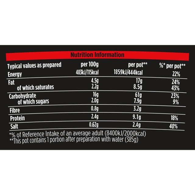 Pot Noodle Fusions Chilli Chicken Instant Snack Noodle   100g GOODS M&S   