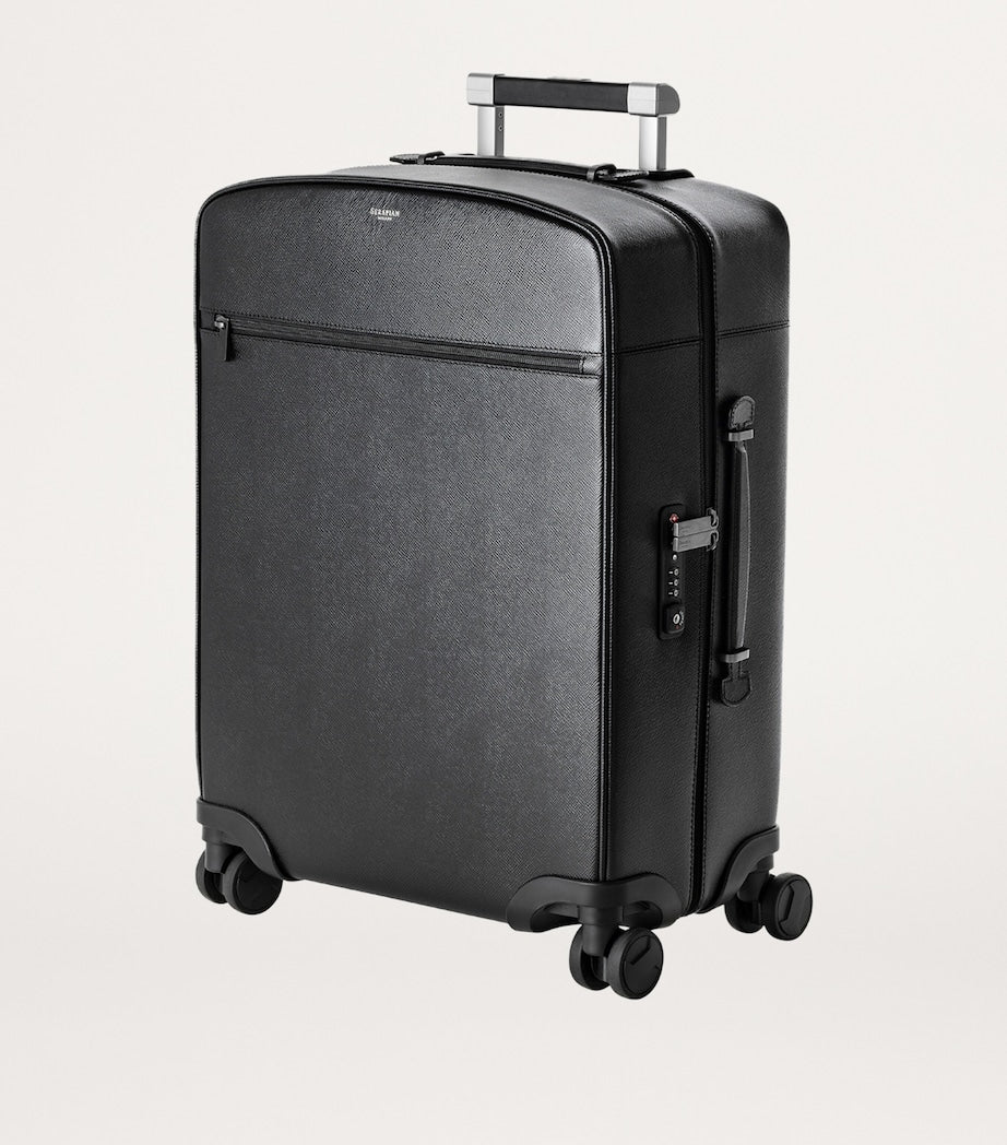Serapian leather spinner cabin suitcase 55cm (British brand)