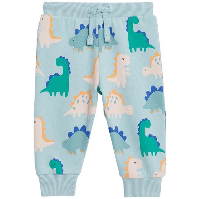 M&S Cotton Dino Jogger 0-3 Years Light Teal GOODS M&S   