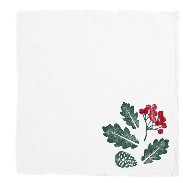 Daylesford Winter Foliage Linen Napkin GOODS M&S   