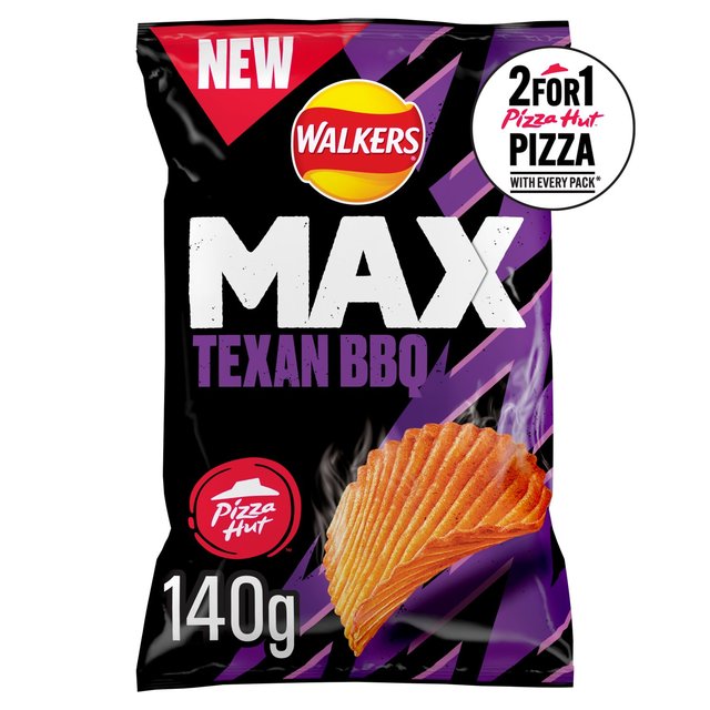 Walkers Max Pizza Hut Texan BBQ Sharing Crisps   140g GOODS M&S   