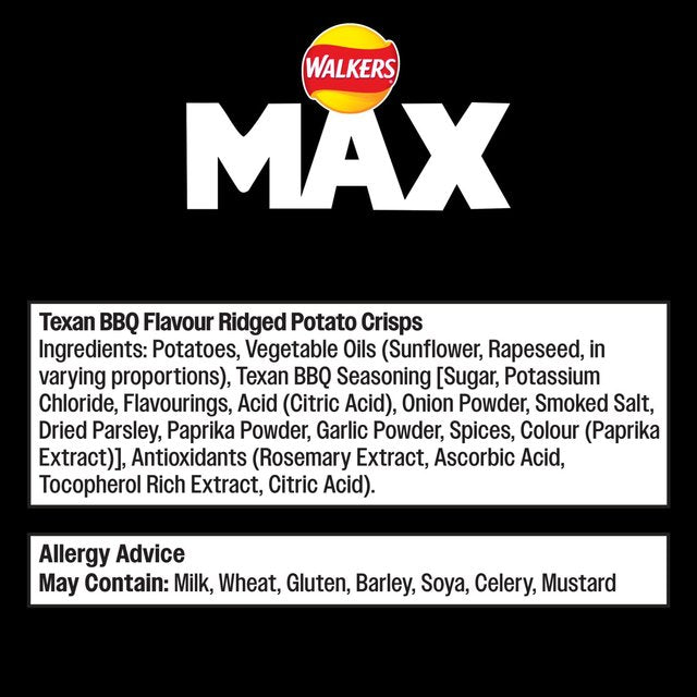 Walkers Max Pizza Hut Texan BBQ Sharing Crisps   140g GOODS M&S   