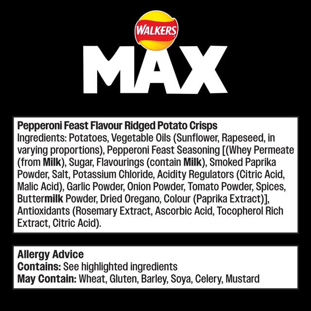 Walkers Max Pizza Hut Pepperoni Feast Sharing Crisps   140g GOODS M&S   