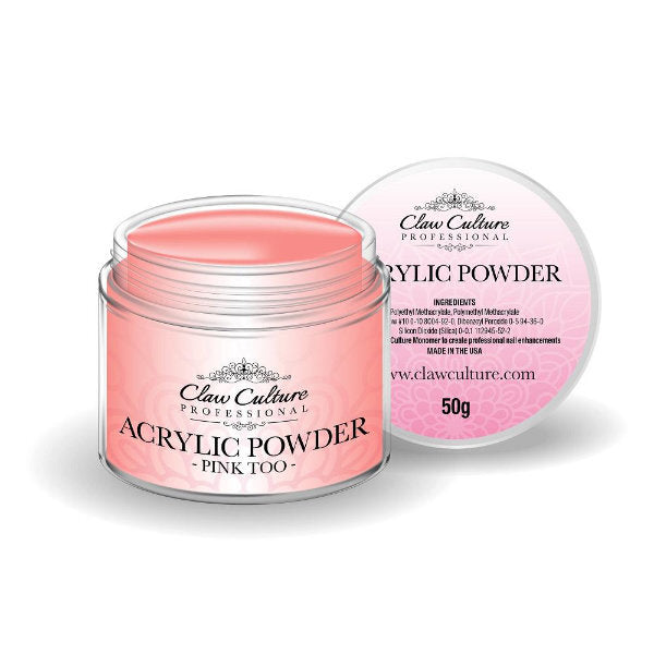 Claw Culture acrylic powder Pink Too 50g, UK version