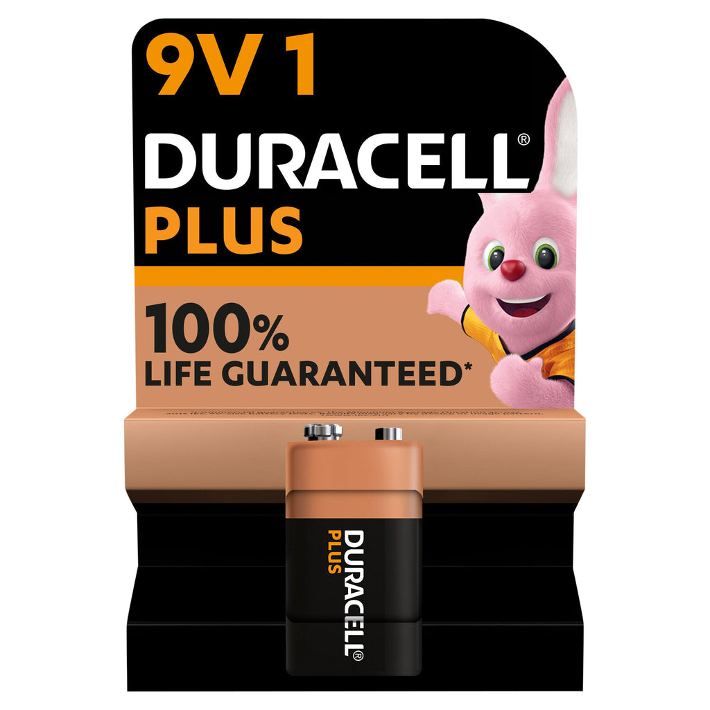 Duracell Plus 9V Alkaline Batteries, pack of 1