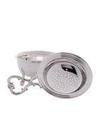 Greggio silver plated tea strainer with drip bowl, UK version