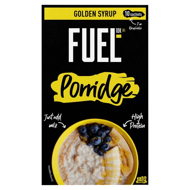 FUEL10K Porridge Sachets Golden Syrup   10 x 36g