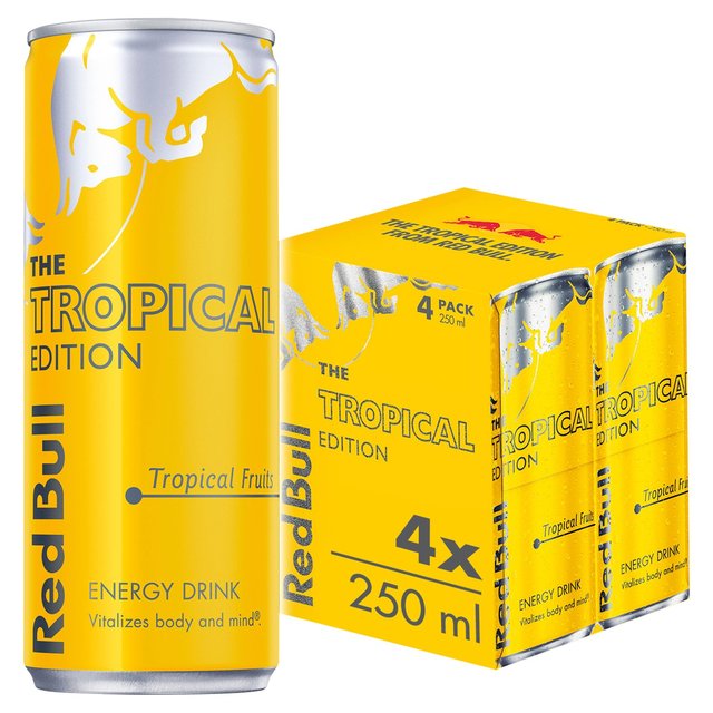 Red Bull Energy Drink Tropical Fruits Edition   4 x 250ml