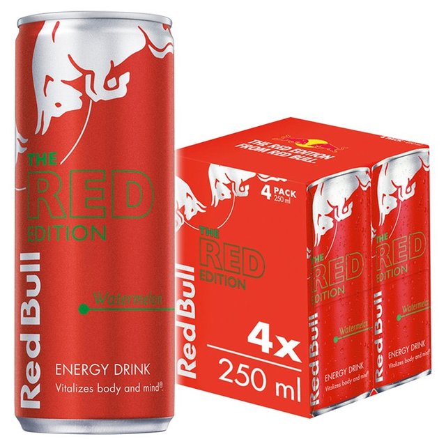 Red Bull Energy Drink Red Edition Watermelon   4 x 250ml GOODS M&S   