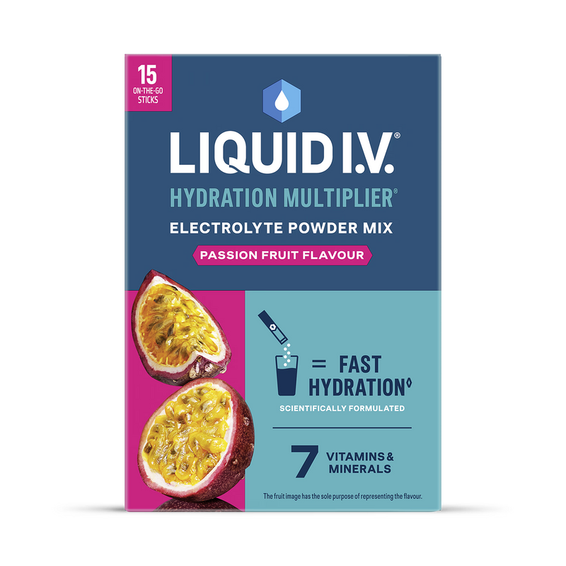 Liquid I.V. passion fruit electrolyte powder 15 sachets (British brand)