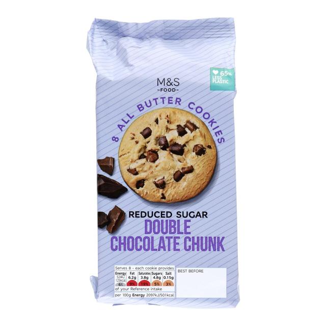 M&S Reduced Sugar Double Chocolate Chunk Cookies   200g