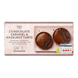 M&S 2 Chocolate Caramel & Hazelnut Tarts Frozen   150g GOODS M&S   