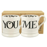 Emma Bridgewater Black Toast You & Me 1/2 Pint Mugs Boxed   2 per pack GOODS M&S   