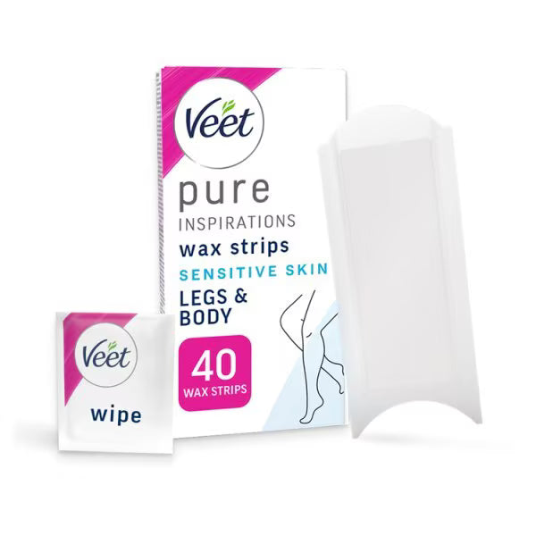 Veet Sensitive Wax Strips Legs Body 40 pack (British brand)