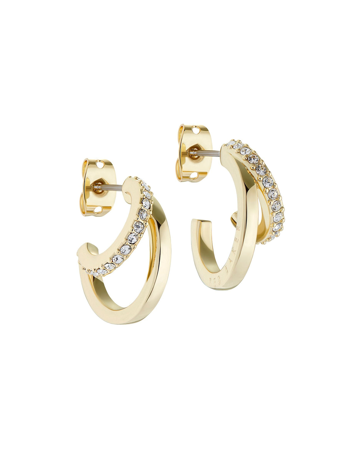 Ted Baker crystal hoop earrings gold tone 2.5cm height (British brand)