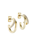 Ted Baker crystal hoop earrings gold tone 2.5cm height (British brand)