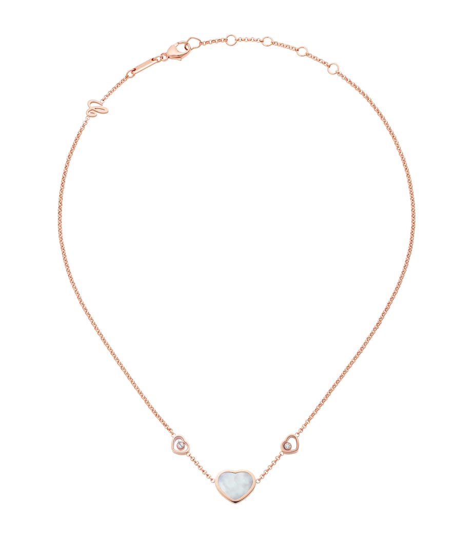 Chopard Happy Hearts rose gold mother-of-pearl diamonds necklace, imported from the UK