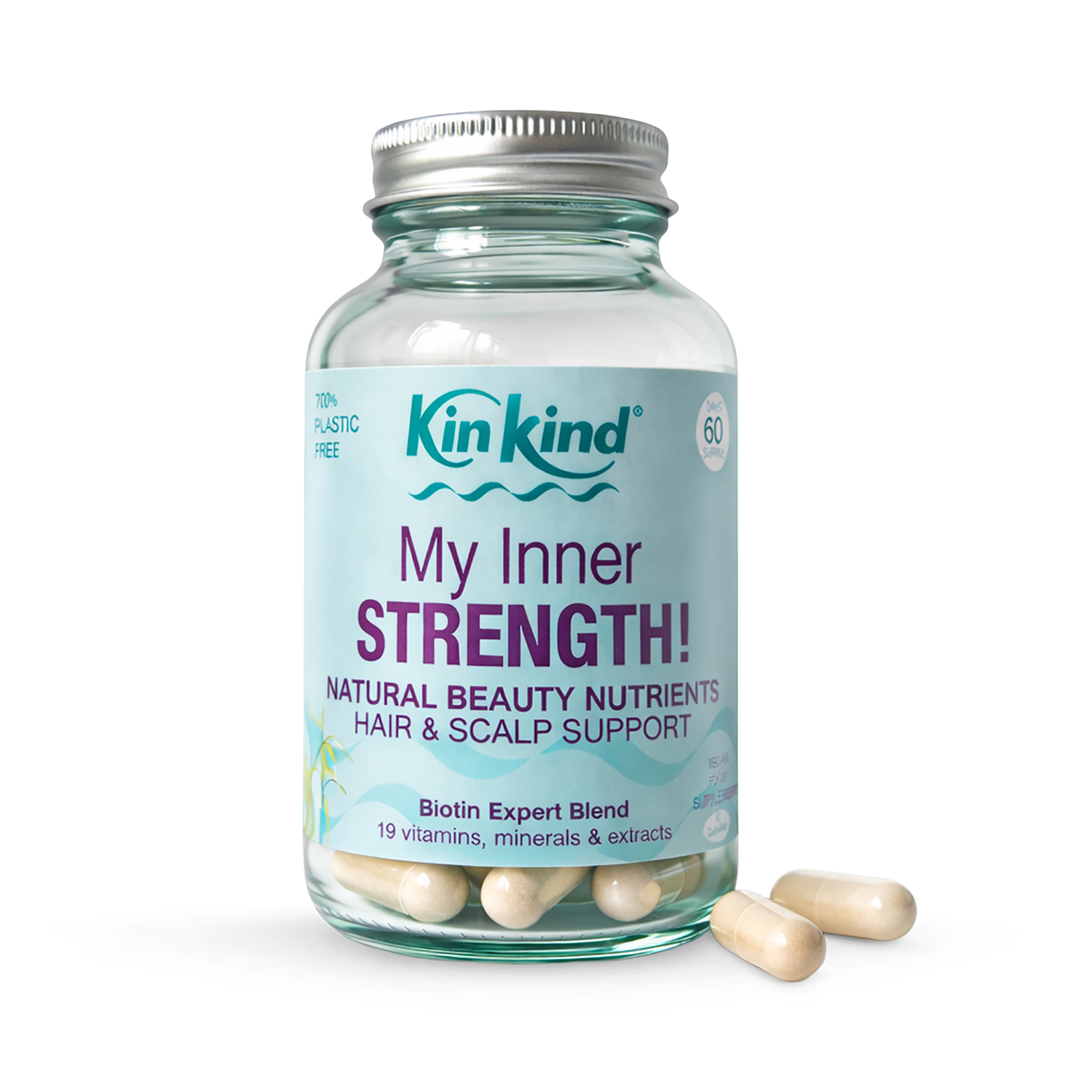 My Inner STRENGTH Natural Beauty Nutrients hair supplements, imported from the UK