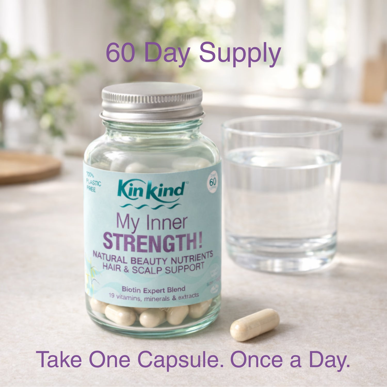 My Inner STRENGTH Natural Beauty Nutrients hair supplements, imported from the UK