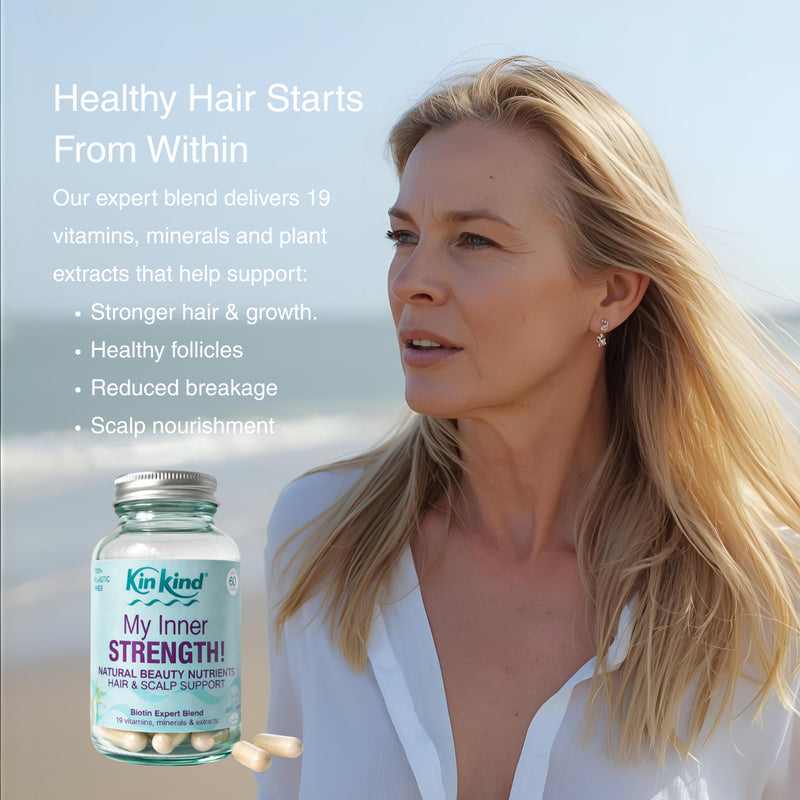 My Inner STRENGTH Natural Beauty Nutrients hair supplements, imported from the UK