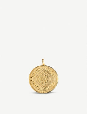 Monica Vinader Marie mini pendant in yellow gold vermeil 25mm - British product
