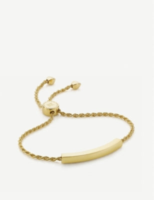 Monica Vinader linear 18ct gold vermeil-plated silver bracelet (British brand)
