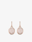 Monica Vinader rose gold vermeil rose quartz earrings, imported from the UK