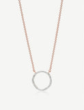 Monica Vinader Riva Mini Circle rose-gold vermeil diamond necklace, UK version