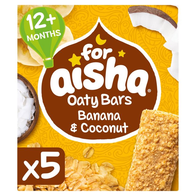 For Aisha Oaty Bars Banana & Coconut   5 x 25g GOODS M&S   