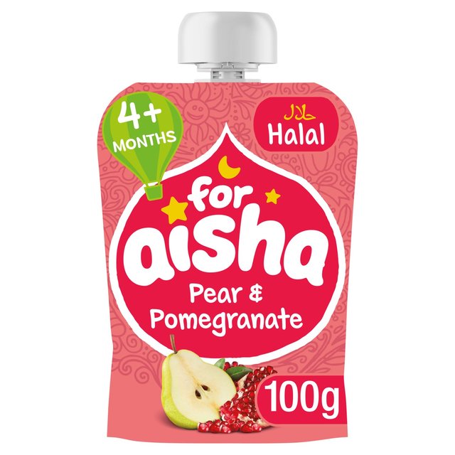 For Aisha Fruit Pouch +4 Months Pear & Pomegranate   100g GOODS M&S   