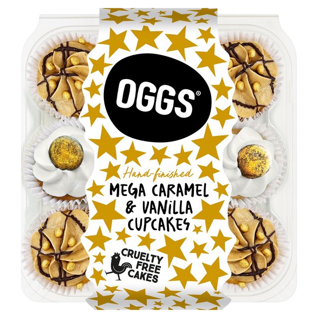 OGGS Mega Caramel and Vanilla Cupcakes   9 per pack