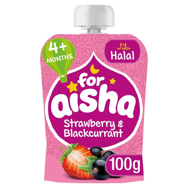 For Aisha Fruit Pouch +4 Months Strawberry & Blackcurrant    100g GOODS M&S   