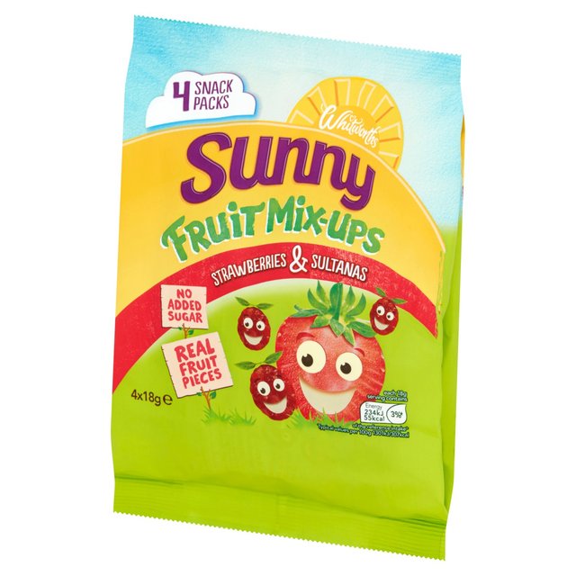 Whitworths Sunny Mix Ups Strawberry & Sultana   4 x 18g GOODS M&S   