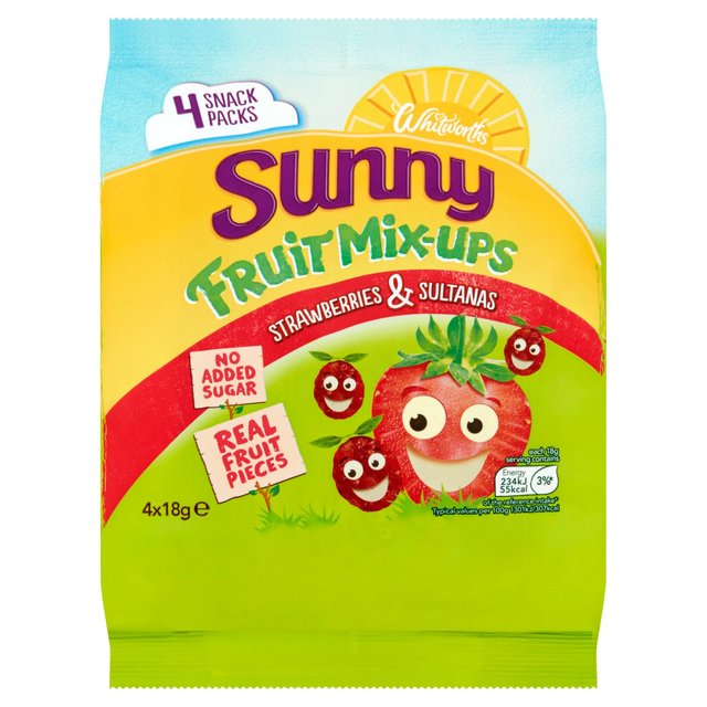 Whitworths Sunny Mix Ups Strawberry & Sultana   4 x 18g GOODS M&S   