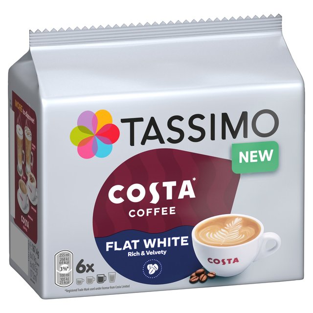 Tassimo Costa Flat White Coffee Pods   6 per pack GOODS M&S   