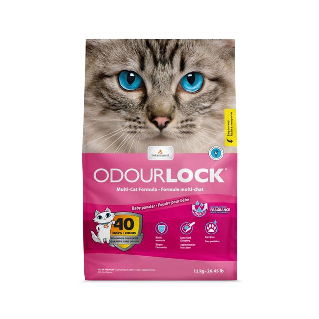 Intersand Odourlock Baby Powder Clumping Cat Litter   12kg