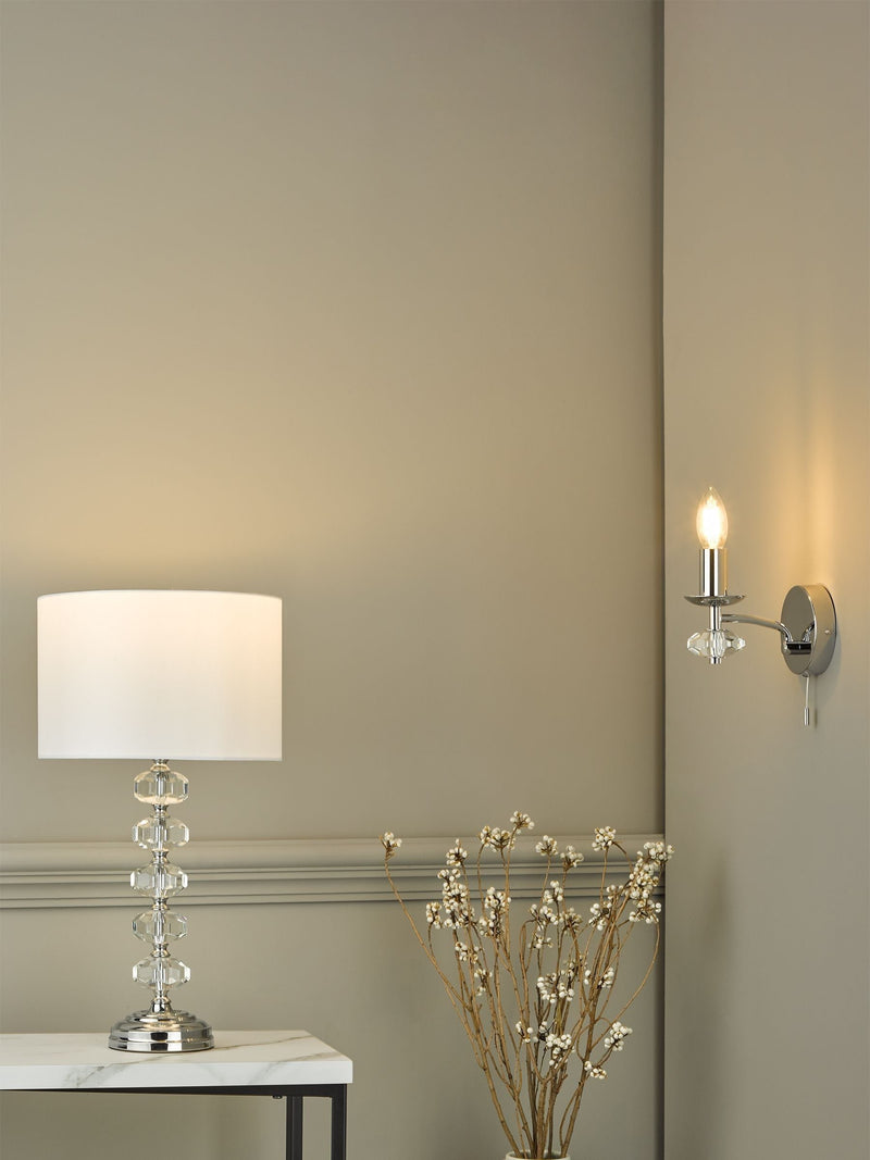 Dar Lighting Silver Oleana Wall Light - British product
